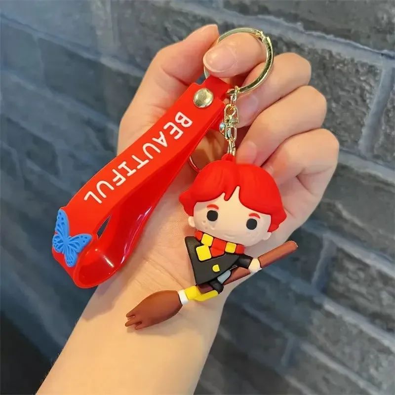 Magic Broom Flying Potter Malfoy Cartoon Keychain – Anime Bag & Car Pendant