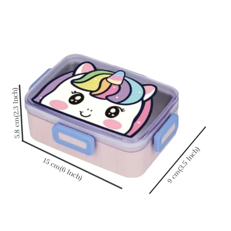 Cute Cartoon Stainless Steel Lunch Box – 2 Containers for Kids