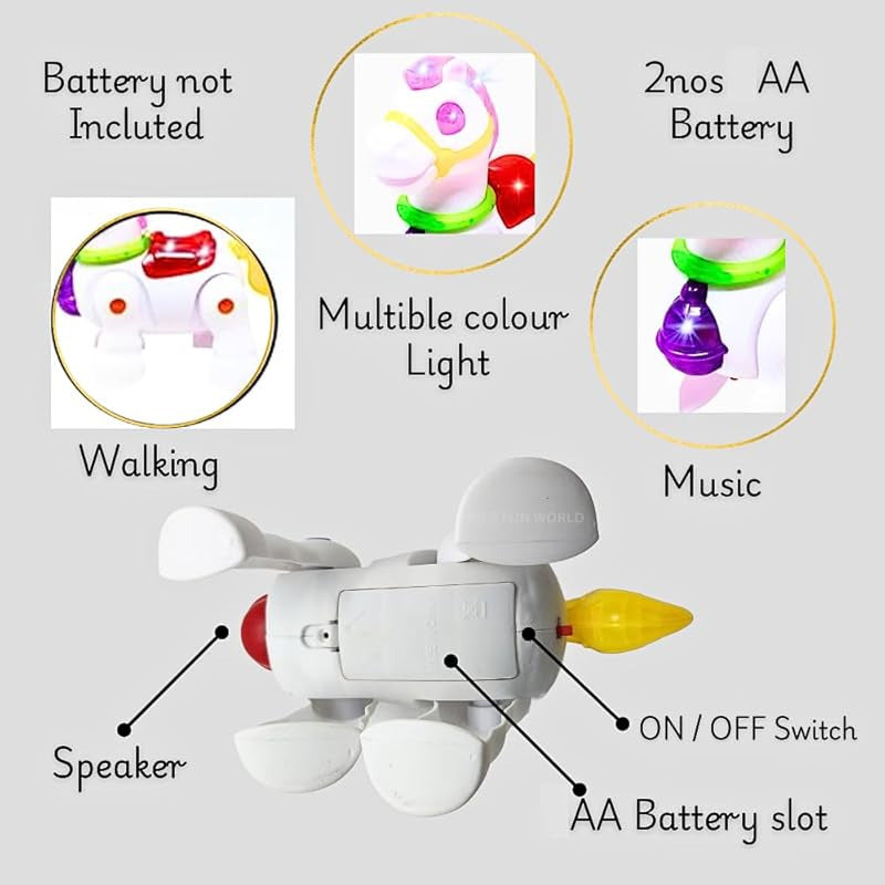 Cute Pony Walking Horse Toy with Light & Sound for Kids (Battery Operated 1 Horse Toy)