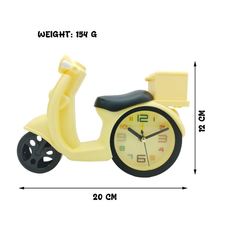 Motorcycle Scooty Shape Desk Alarm Clock – Kids Room Décor