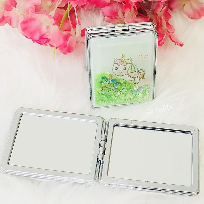Compact Glitter Mirror For Daily Use