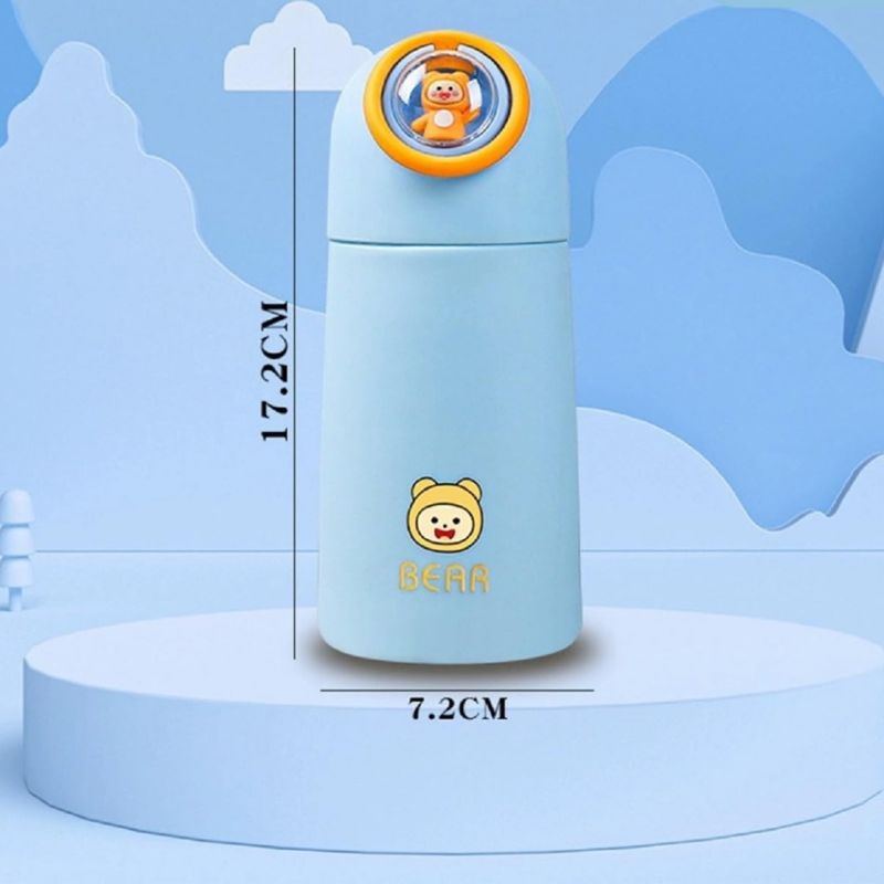 Cartoon Print Thermal Bottle Mug – Heatproof, Leakproof Travel Cup for Kids