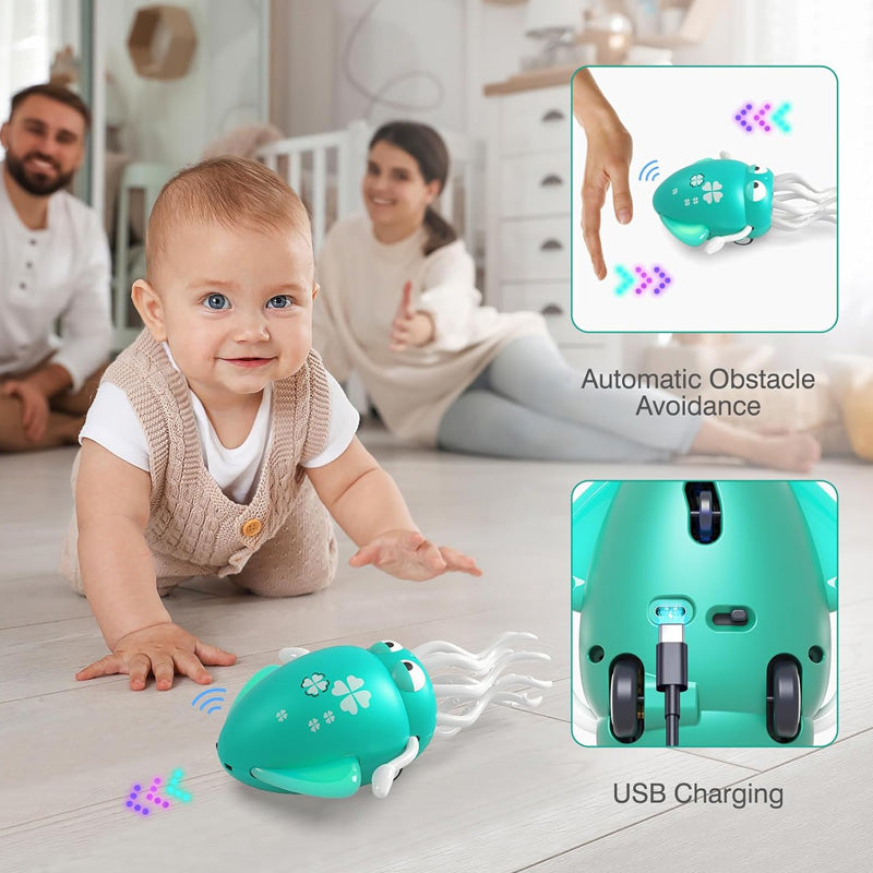 Dancing Jellyfish Octopus Toy – Crawling Tummy Time Toy with Music & LED Lights (Rechargeable)