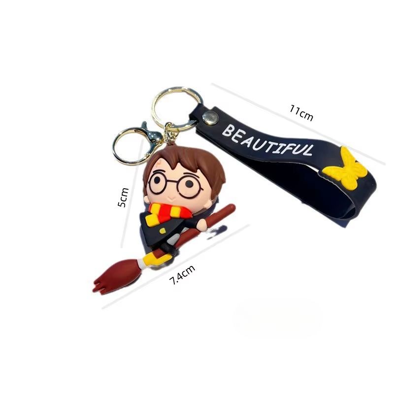 Magic Broom Flying Potter Malfoy Cartoon Keychain – Anime Bag & Car Pendant