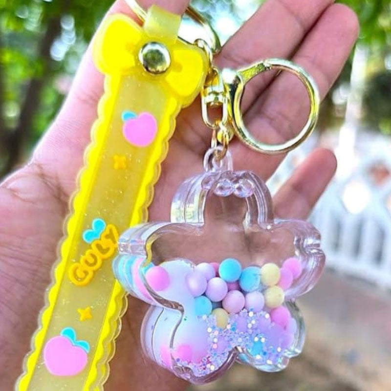 Cute Liquid Star Keychain For Girls