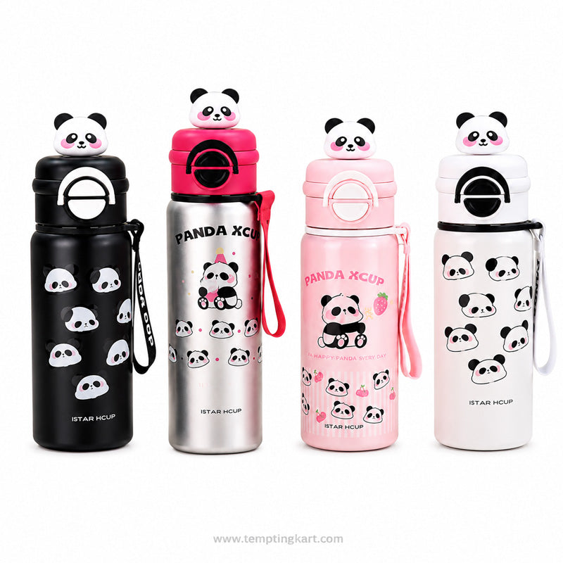 Panda Stainless Steel Water Bottle | Cute Insulated Sipper Bottle for Kids
