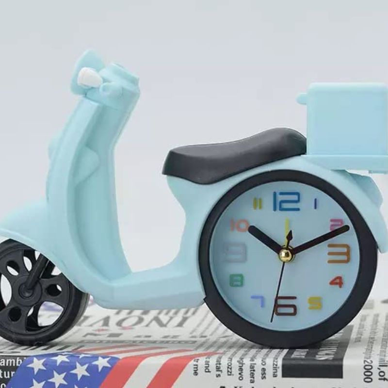 Motorcycle Scooty Shape Desk Alarm Clock – Kids Room Décor