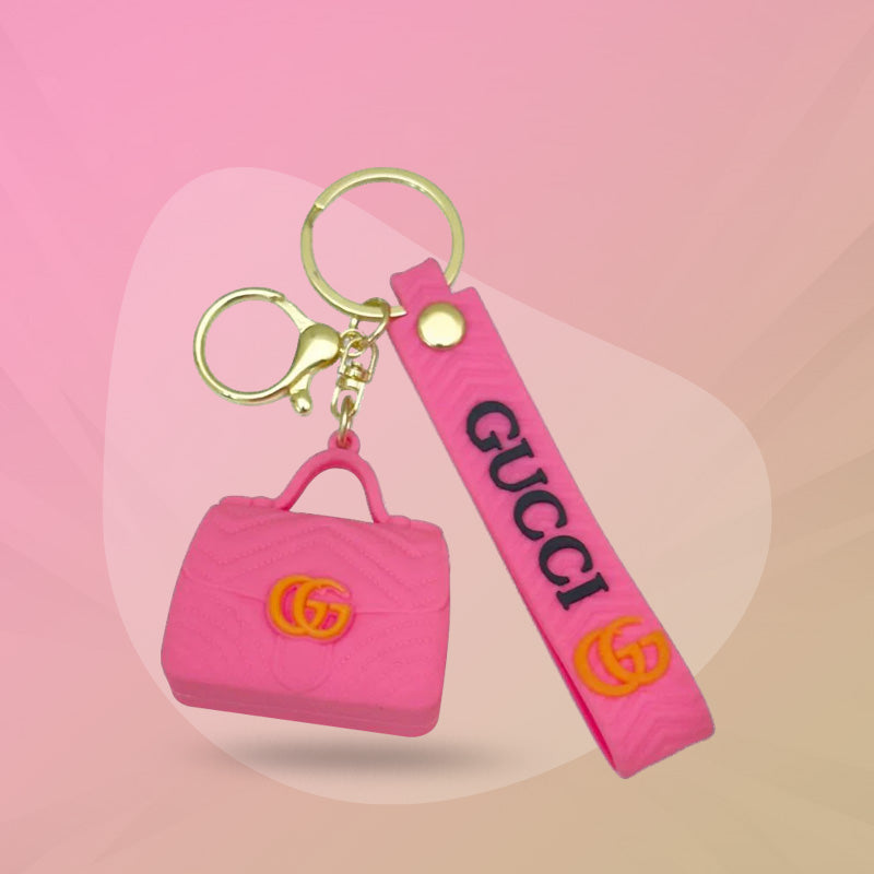 Designer Handbag Keychain – Pink Fashion Bag Charm