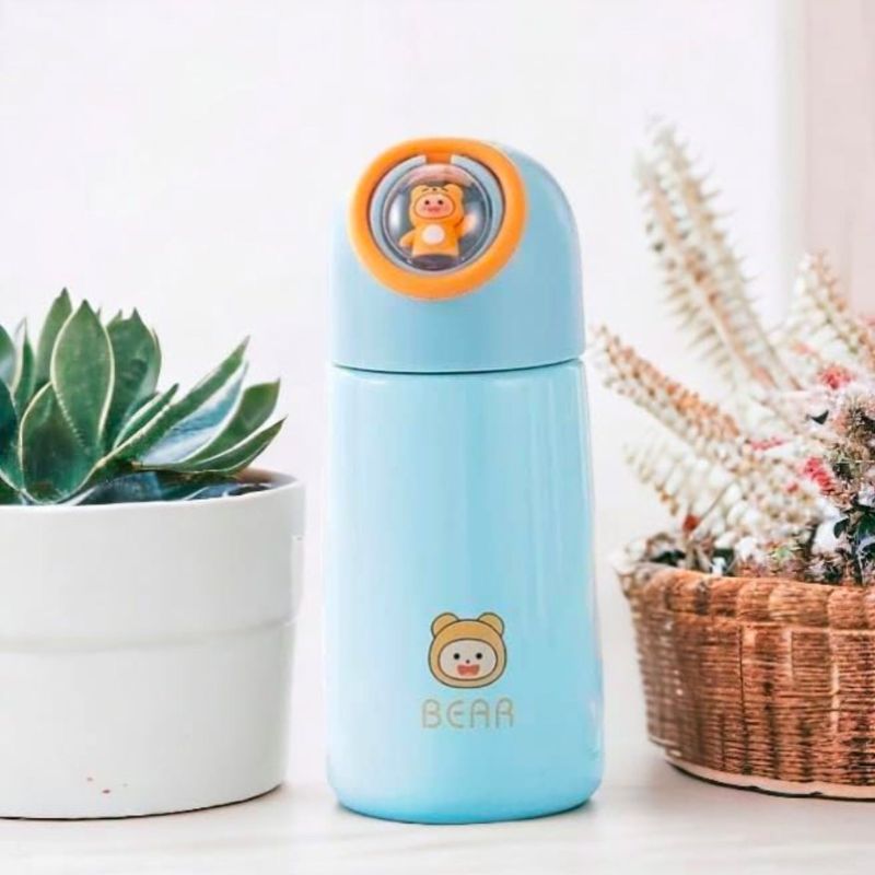 Cartoon Print Thermal Bottle Mug – Heatproof, Leakproof Travel Cup for Kids