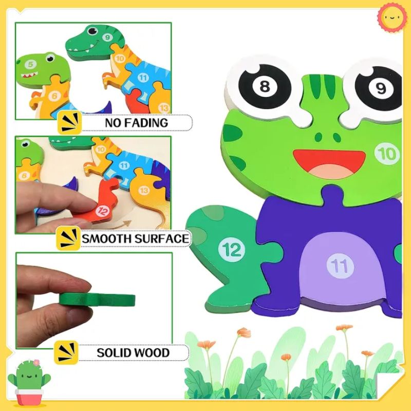 Wooden Life Cycle of Frog Puzzle – 3D Educational Toy for Kids