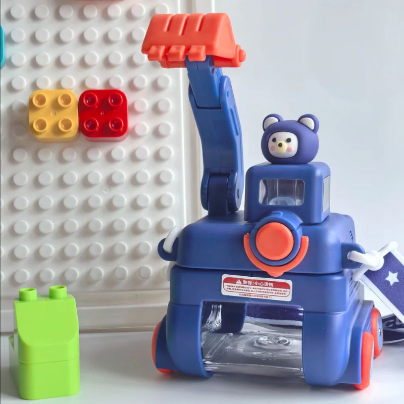 Excavator Kids Water Bottle with Carry Strap