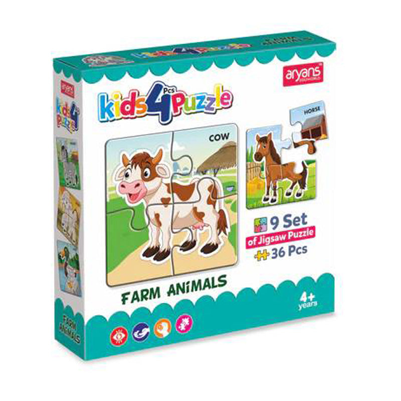 Kids 4 Pcs Puzzle Set | Educational Puzzles for Kids (Age 4+)
