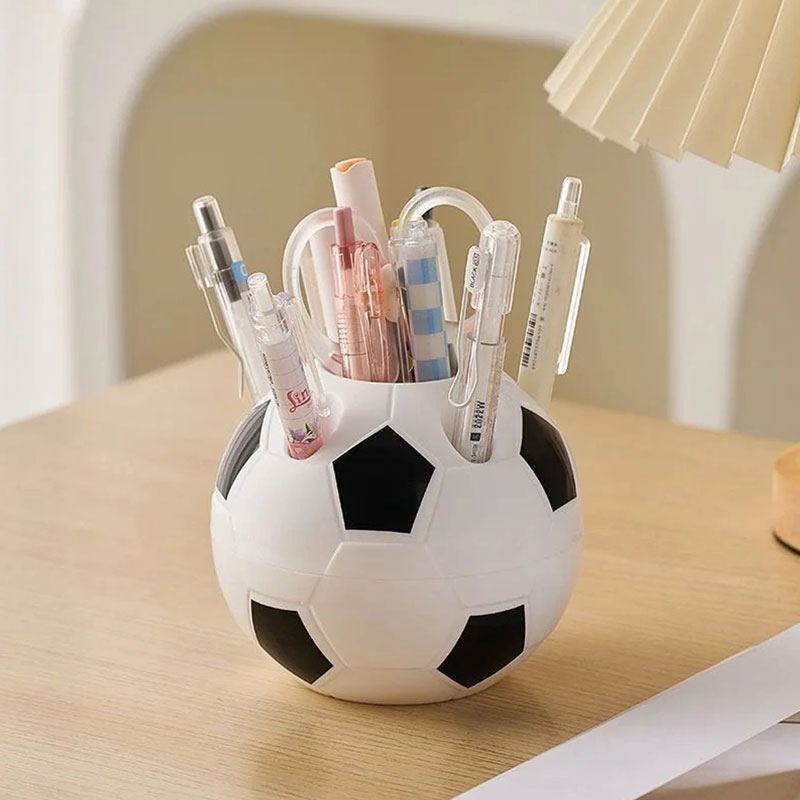 Football Pencil Holder & Pen Stand | Soccer Ball Desk Organizer for Kids, Students & Sports Lovers