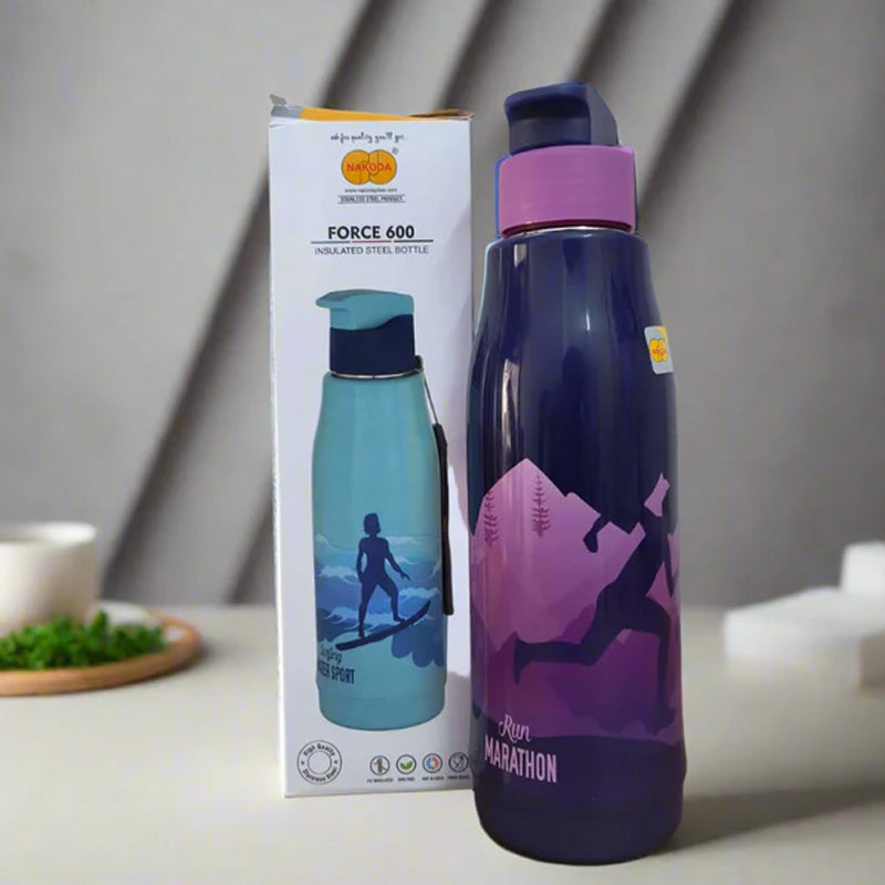 Froce 600 BPA Free Insulated Steel Bottle for Hot & Cold Drinks(Random Color)
