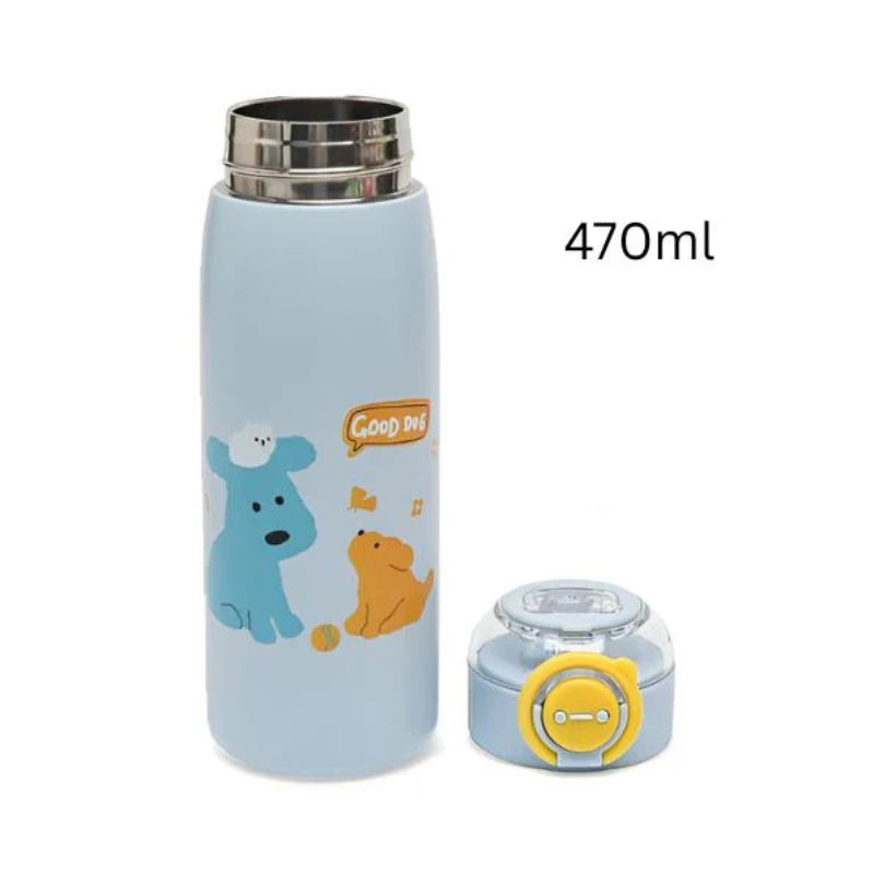 Cute Animals Kids Sipper Bottle – 470ml, Insulated & Leak-Proof