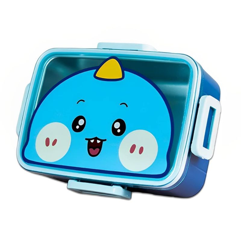Cute Cartoon Stainless Steel Lunch Box – 2 Containers for Kids