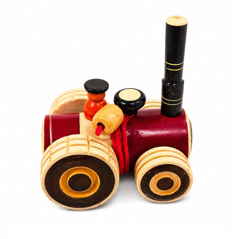 Wooden Tractor Pull Along Toy | Handmade Wooden Pull Toy for Kids | Channapatna Toys
