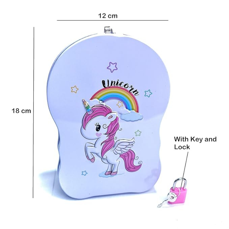 Piggy Bank | Unicorn Piggy Bank with Lock & Key for Kids