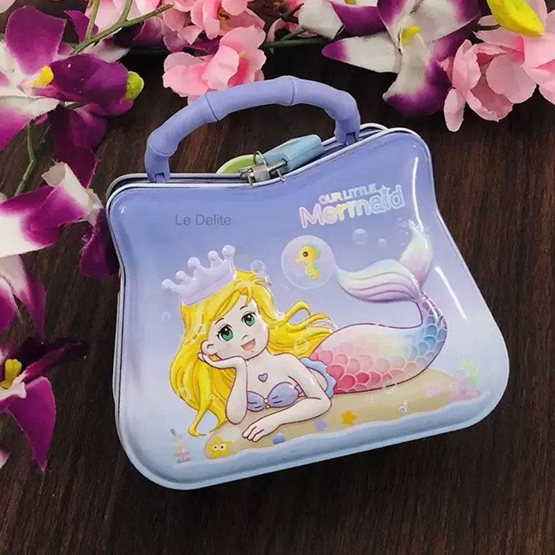 Mermaid Lock & Key Piggy Money Bank for Kids