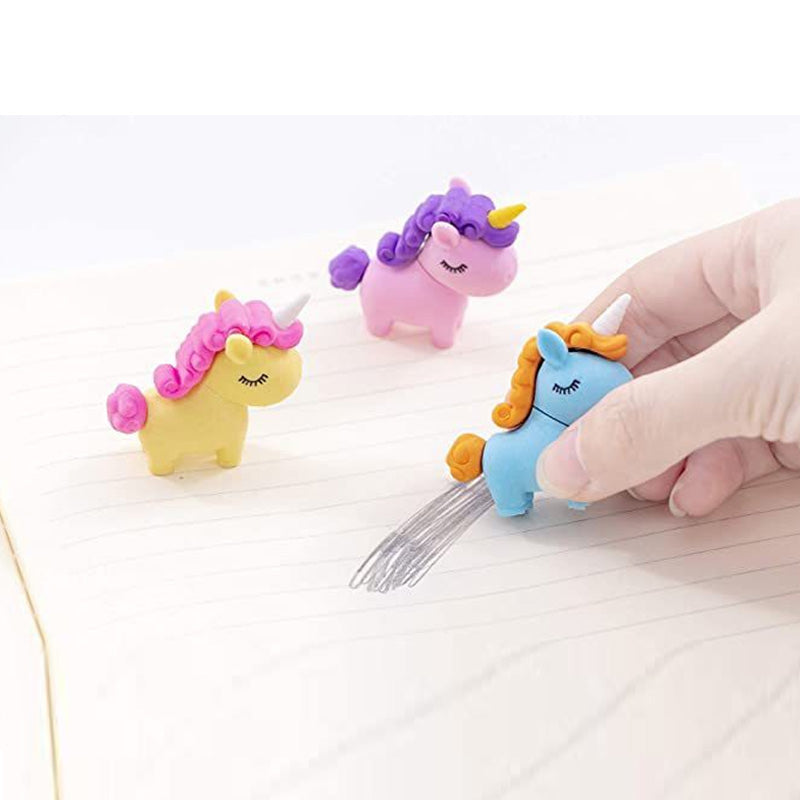 Unicorn 3D Erasers for Girls (Pack of 3)