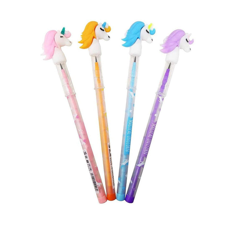 Unicorn Push Pencils for Kids (Pack of 4)