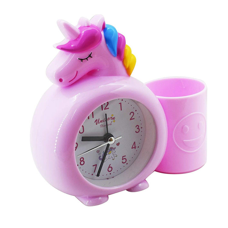 Unicorn Alarm Table Clock With Pen Stand