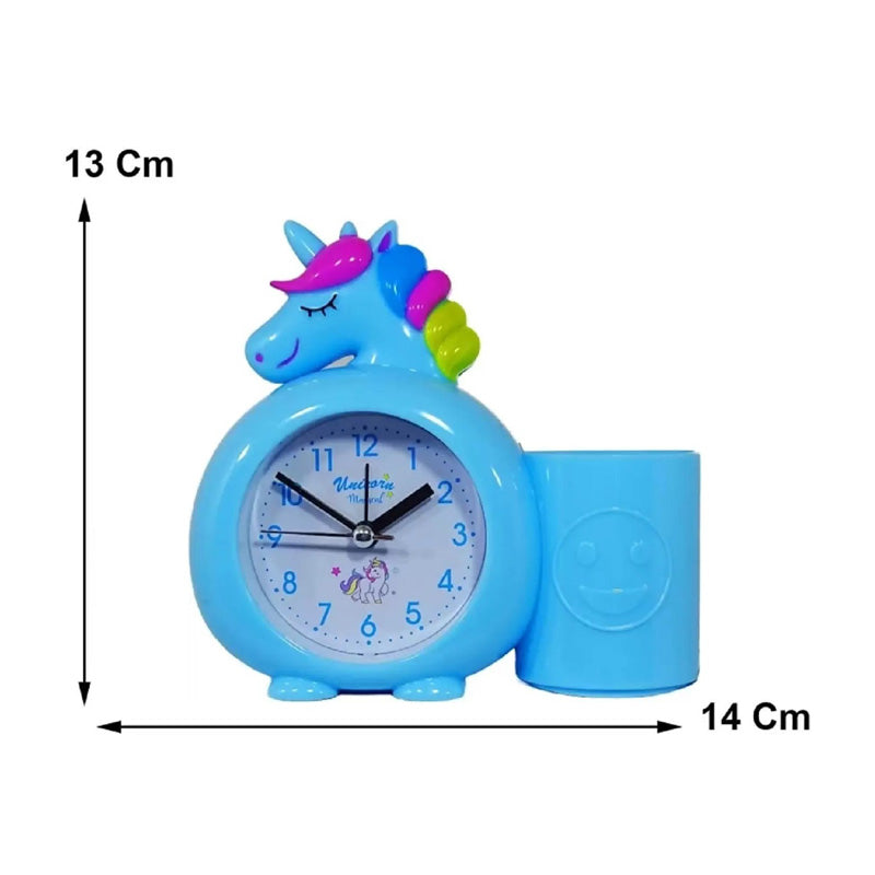 Unicorn Alarm Table Clock With Pen Stand
