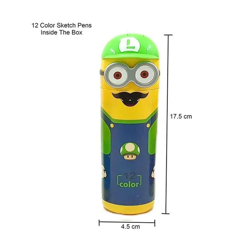 Cartoon Shape Sketch Pens Box with 12 Pens (Pack of 1)