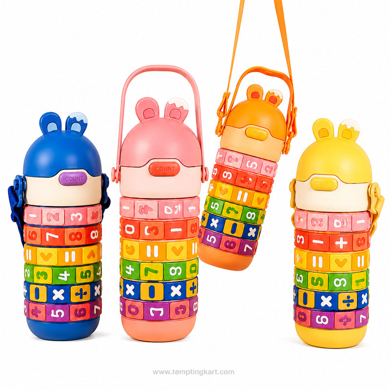 Kids Math Water Bottle – Educational Number Learning Sipper Bottle for Boys & Girls