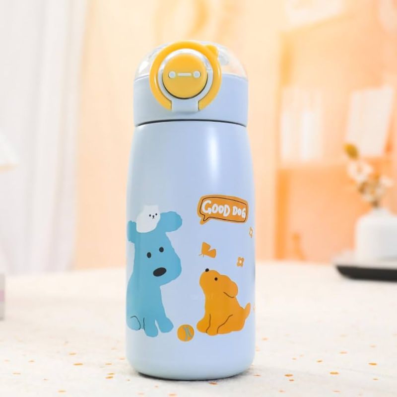 Cute Animals Kids Sipper Bottle – 470ml, Insulated & Leak-Proof