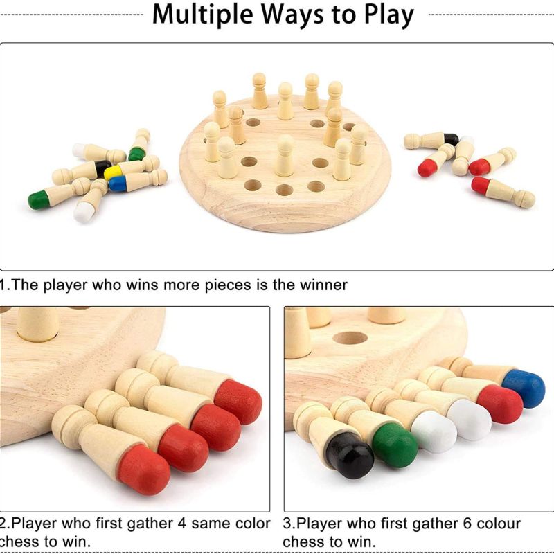 Wooden Memory Chess – Kids Matchstick Logic Game
