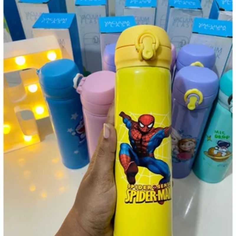 Stainless Steel Cartoon Vacuum Flask – 500 mL Flip Cap for Kids