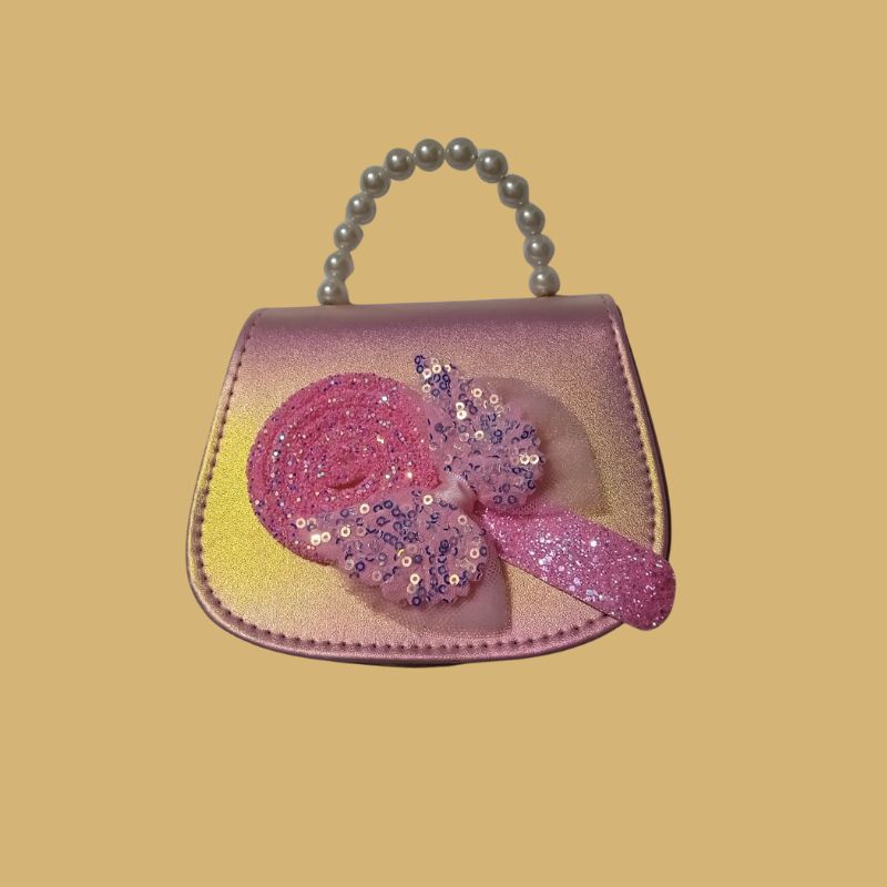 Butterfly & Lollipop Kids Handbag – Pastel Beaded Handle
