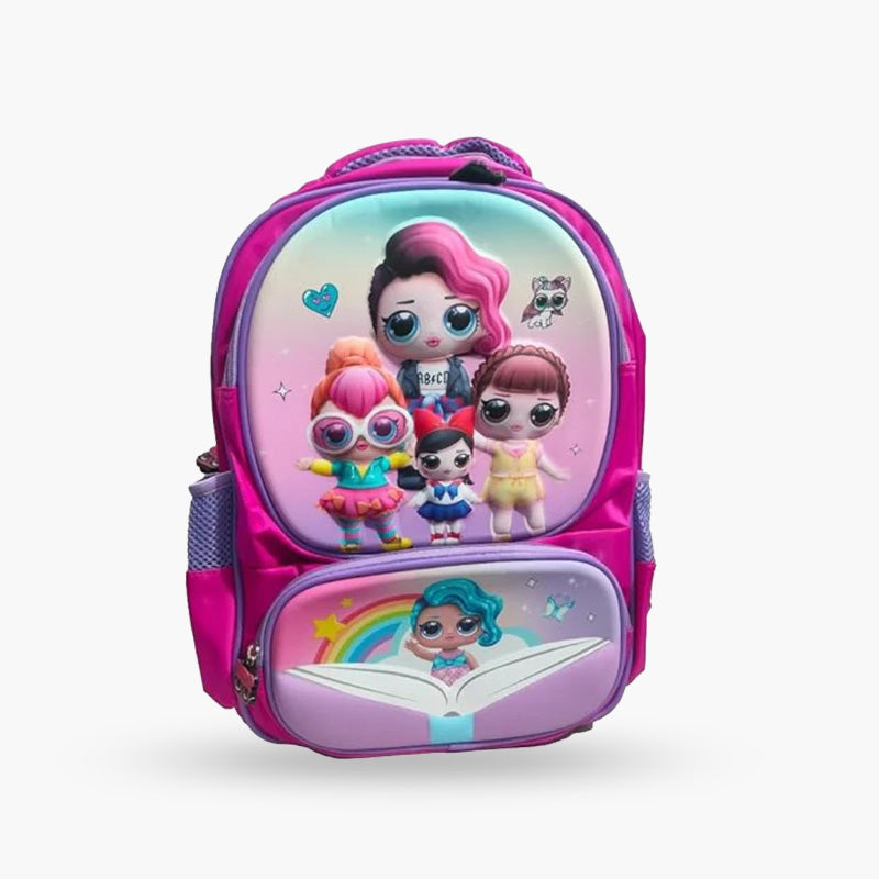 Kids Pink School Bag With Zippers
