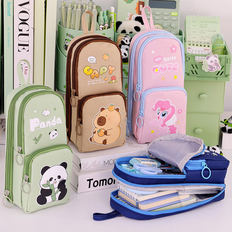 Pencil Pouch | Cute Cartoon Pencil Pouch for Kids – Large Capacity School Stationery Organizer Bag