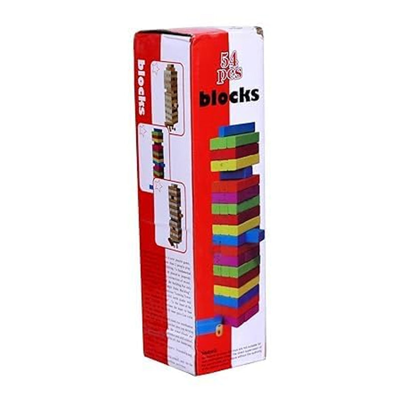 Wooden Stacking Blocks Game – 54 Pcs Tumbling Tower | Kids Birthday & Return Gift