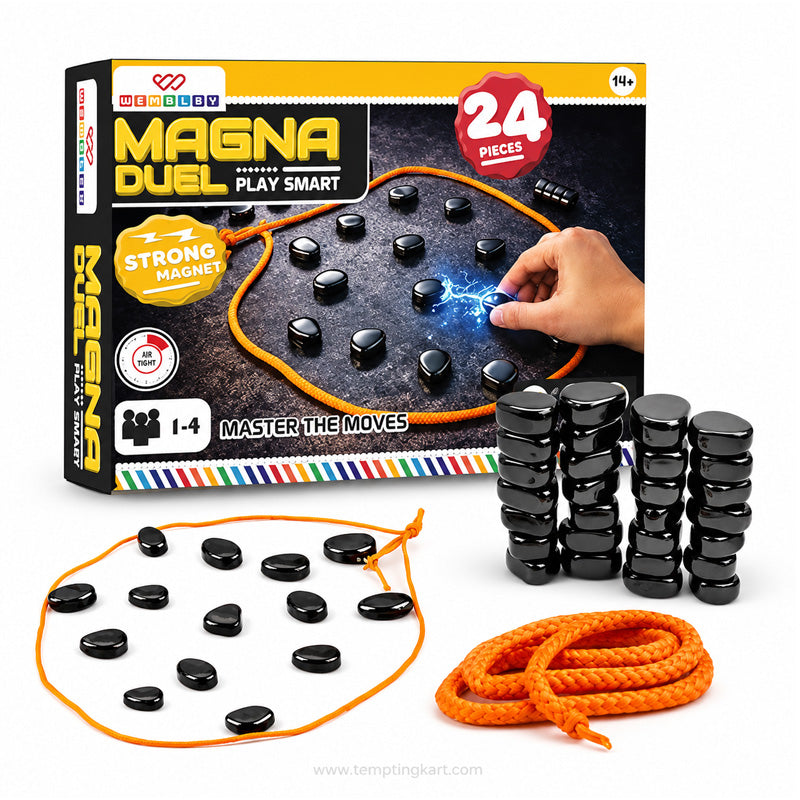 Magna Duel Magnetic Board Game – 24 Pieces Strategy Puzzle Game for Kids & Adults