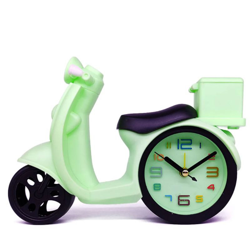 Motorcycle Scooty Shape Desk Alarm Clock – Kids Room Décor