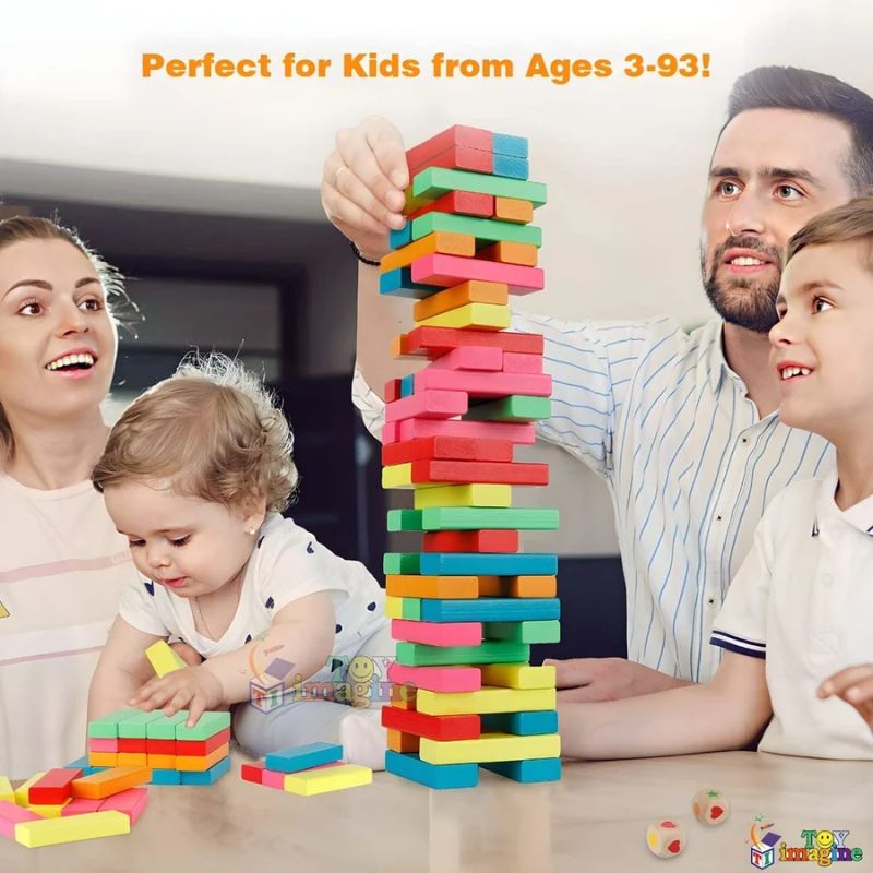Wooden Building Blocks Toys – Brown, for Kids 4–6 Years