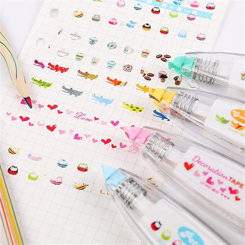 Cute Correction Tape Pen for Kids – Decorative Push Style White Correction Tape