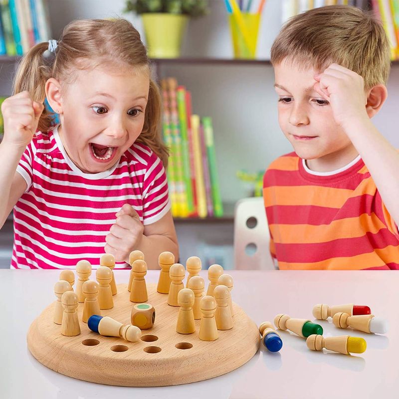 Wooden Memory Chess – Kids Matchstick Logic Game