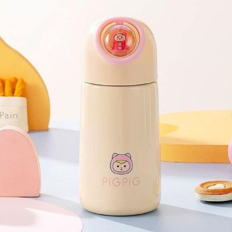 Cartoon Print Thermal Bottle Mug – Heatproof, Leakproof Travel Cup for Kids