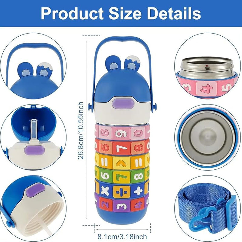 Kids Math Water Bottle – Educational Number Learning Sipper Bottle for Boys & Girls