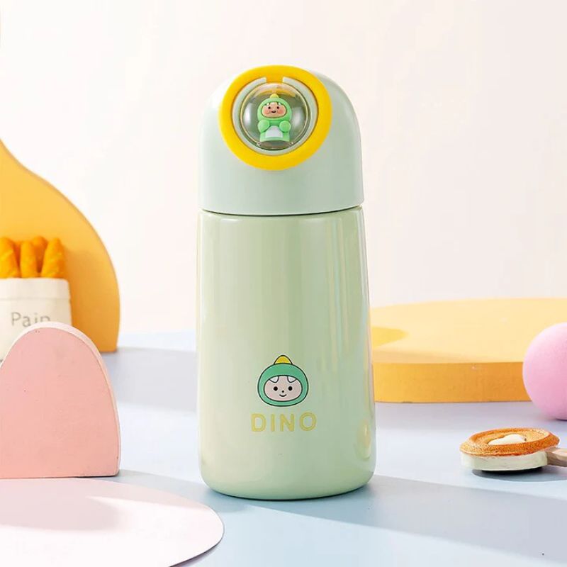 Cartoon Print Thermal Bottle Mug – Heatproof, Leakproof Travel Cup for Kids