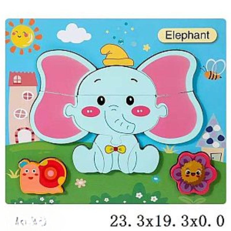 Wooden Animal Puzzles for Toddlers – Educational Toy (1–3 Years)