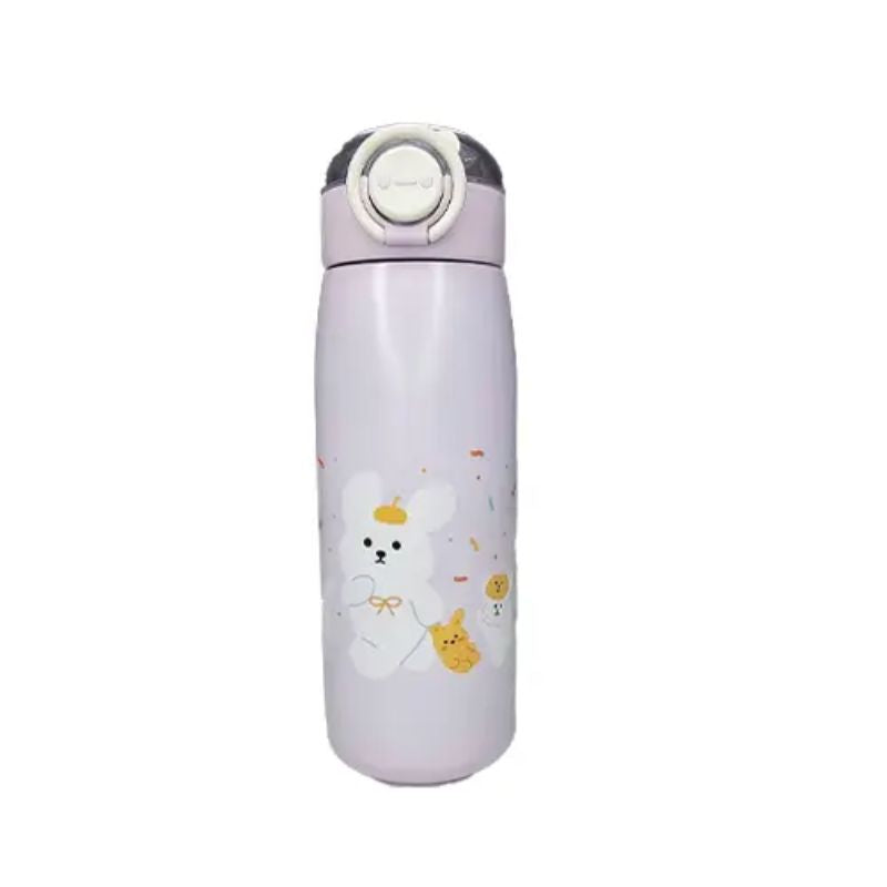 Cute Animals Kids Sipper Bottle – 470ml, Insulated & Leak-Proof