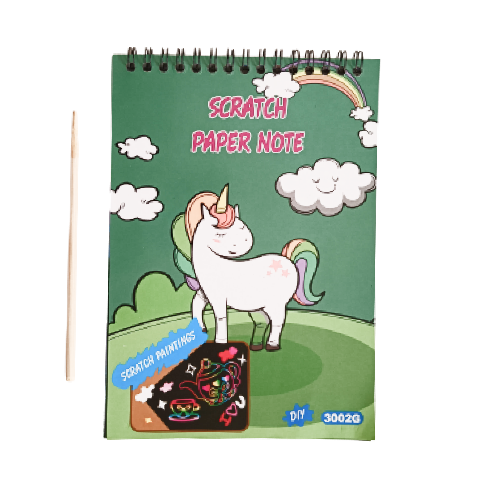 Scratch Art Book with Wooden Stylus