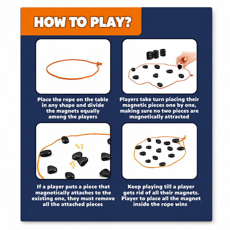 Magna Duel Magnetic Board Game – 24 Pieces Strategy Puzzle Game for Kids & Adults