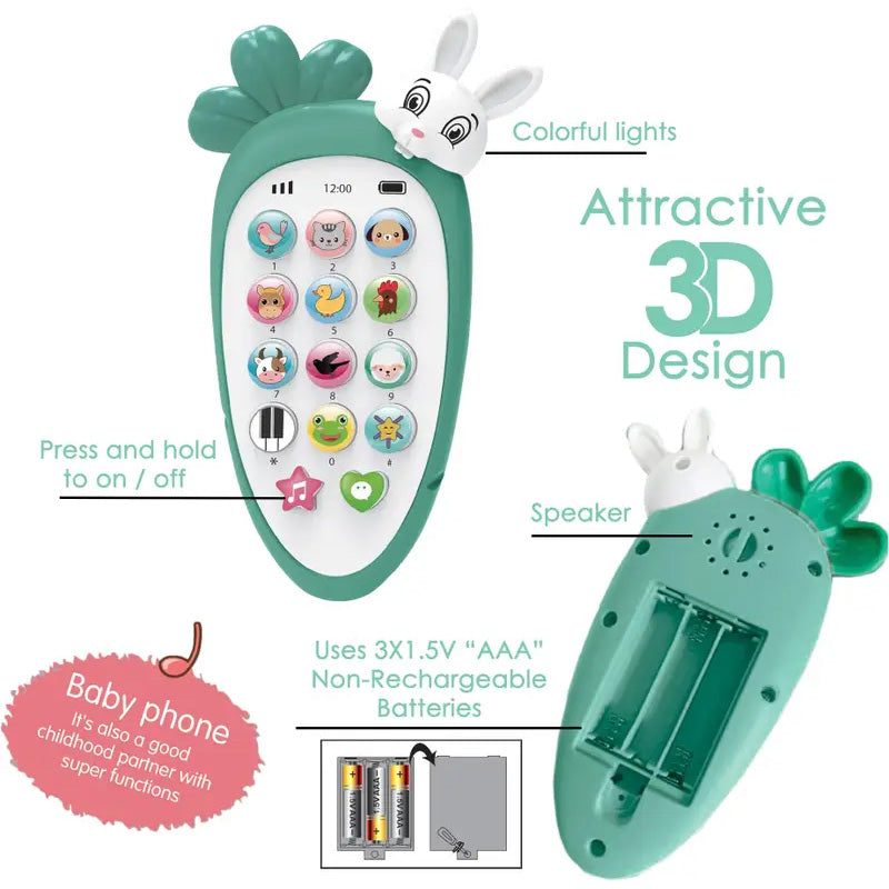 Kids Musical Toy Phone with Lights & Sounds – Educational Learning Mobile Toy for Toddlers (Age 2+)