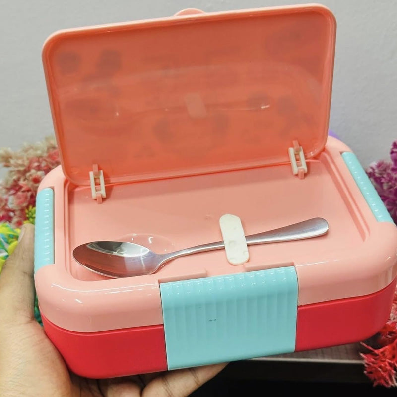 Sea Unicorn 3-Compartment Stainless Steel Lunch Box with Sauce Container & Spoon